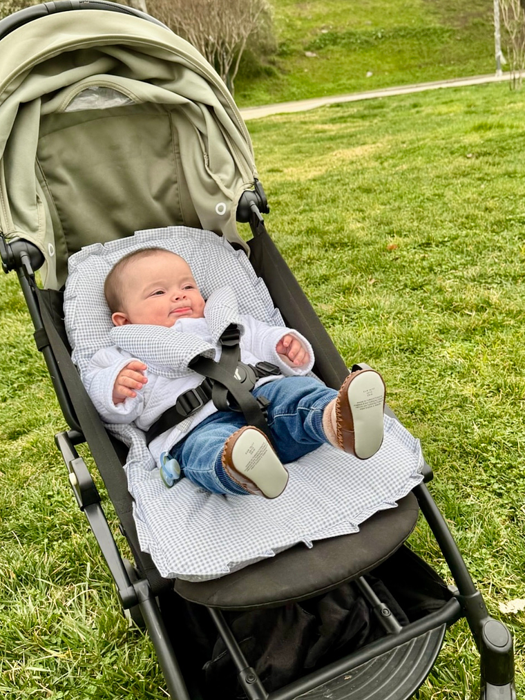 Colchoneta Protector de Coche Vichy Gris 2