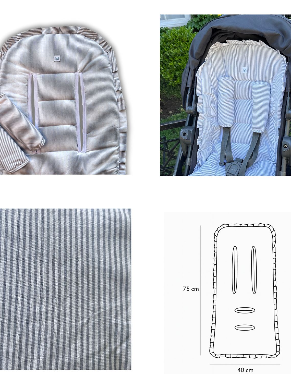 Colchoneta Protector de Coche Líneas Azules 3