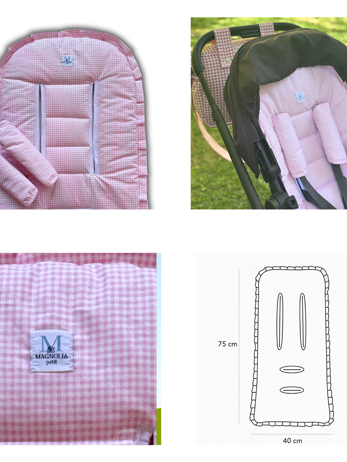 Colchoneta Protector de Coche Vichy Rosado 3