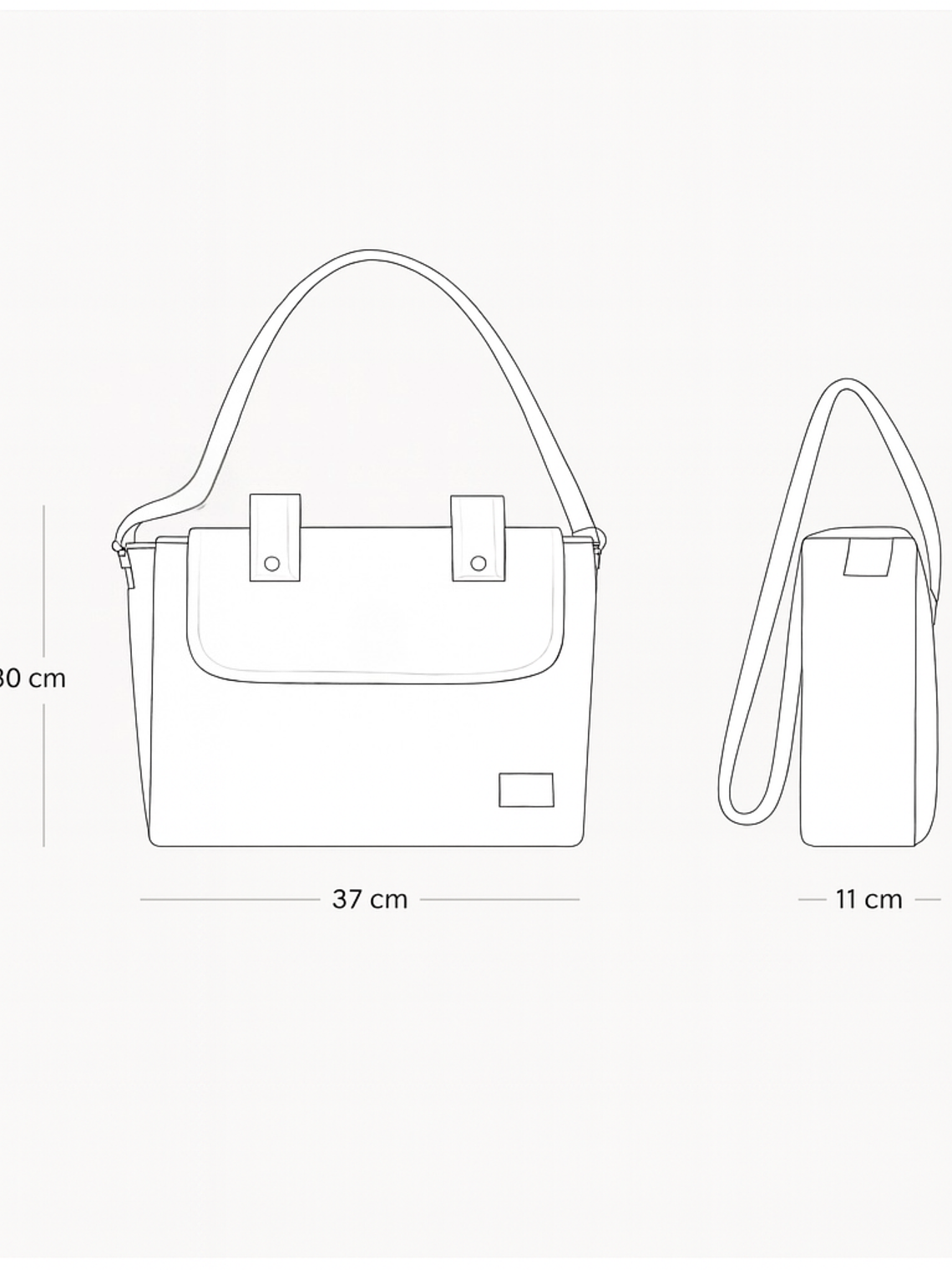 Bolso de Coche Vichy Gris Cuadros Chicos 4