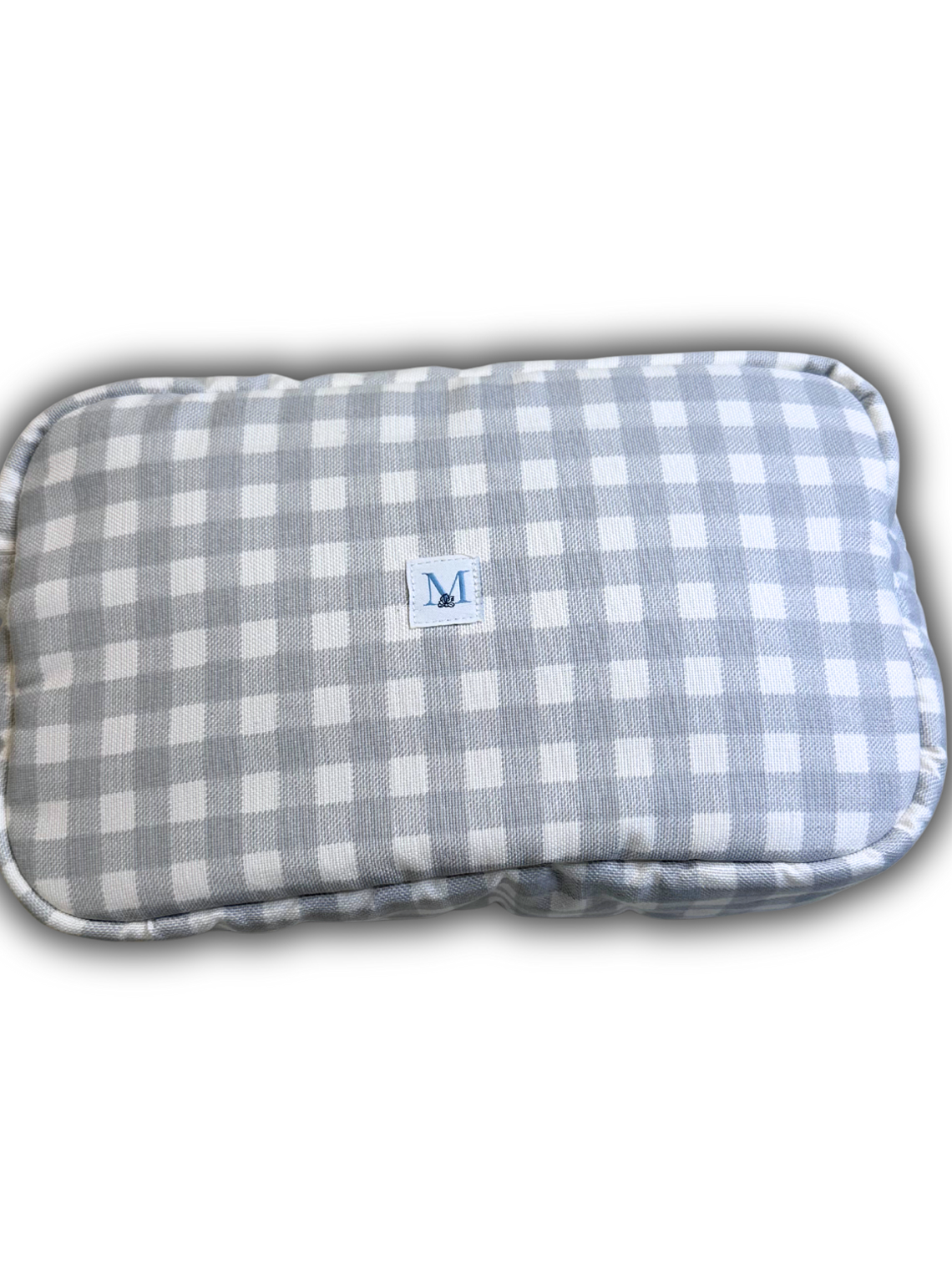 Neceser Impermeable Vichy Gris Cuadros Grandes 1