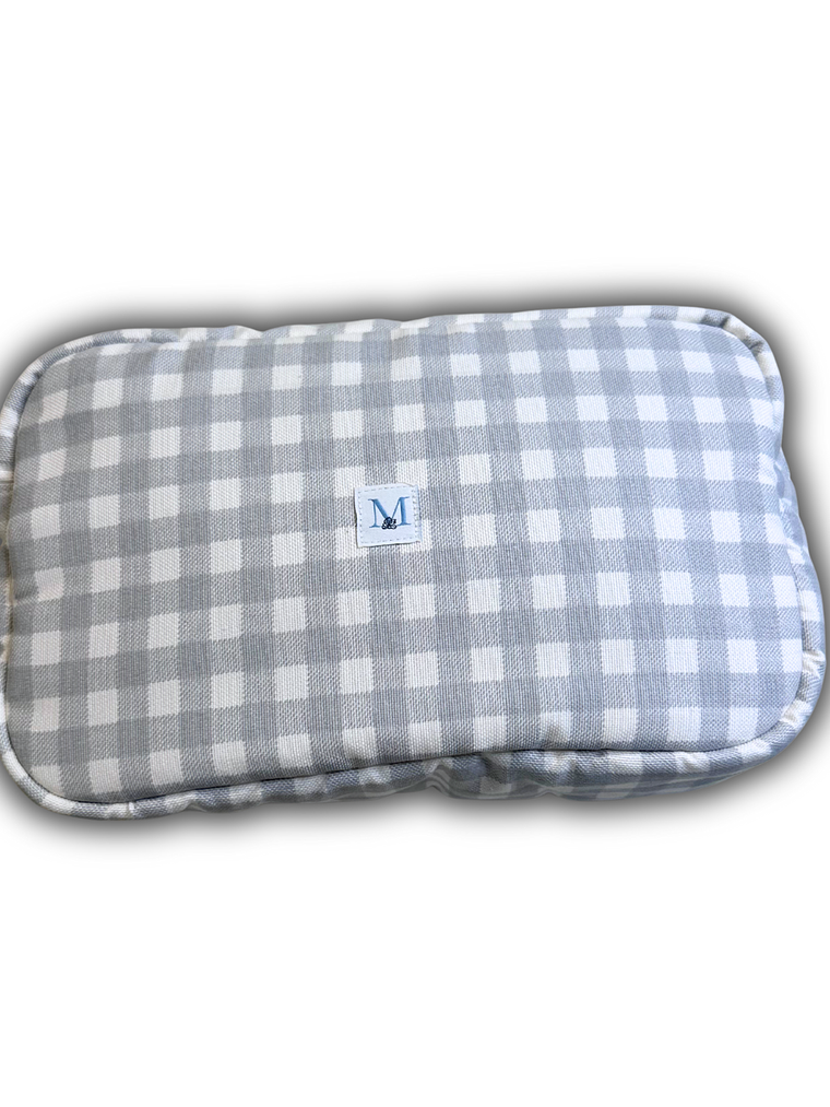 Neceser Impermeable Vichy Gris Cuadros Grandes 1