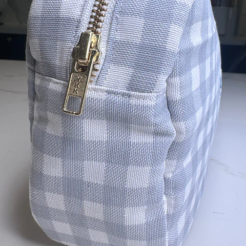 Neceser Impermeable Vichy Gris Cuadros Grandes