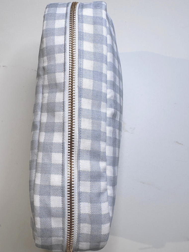 Neceser Impermeable Vichy Gris Cuadros Grandes 3