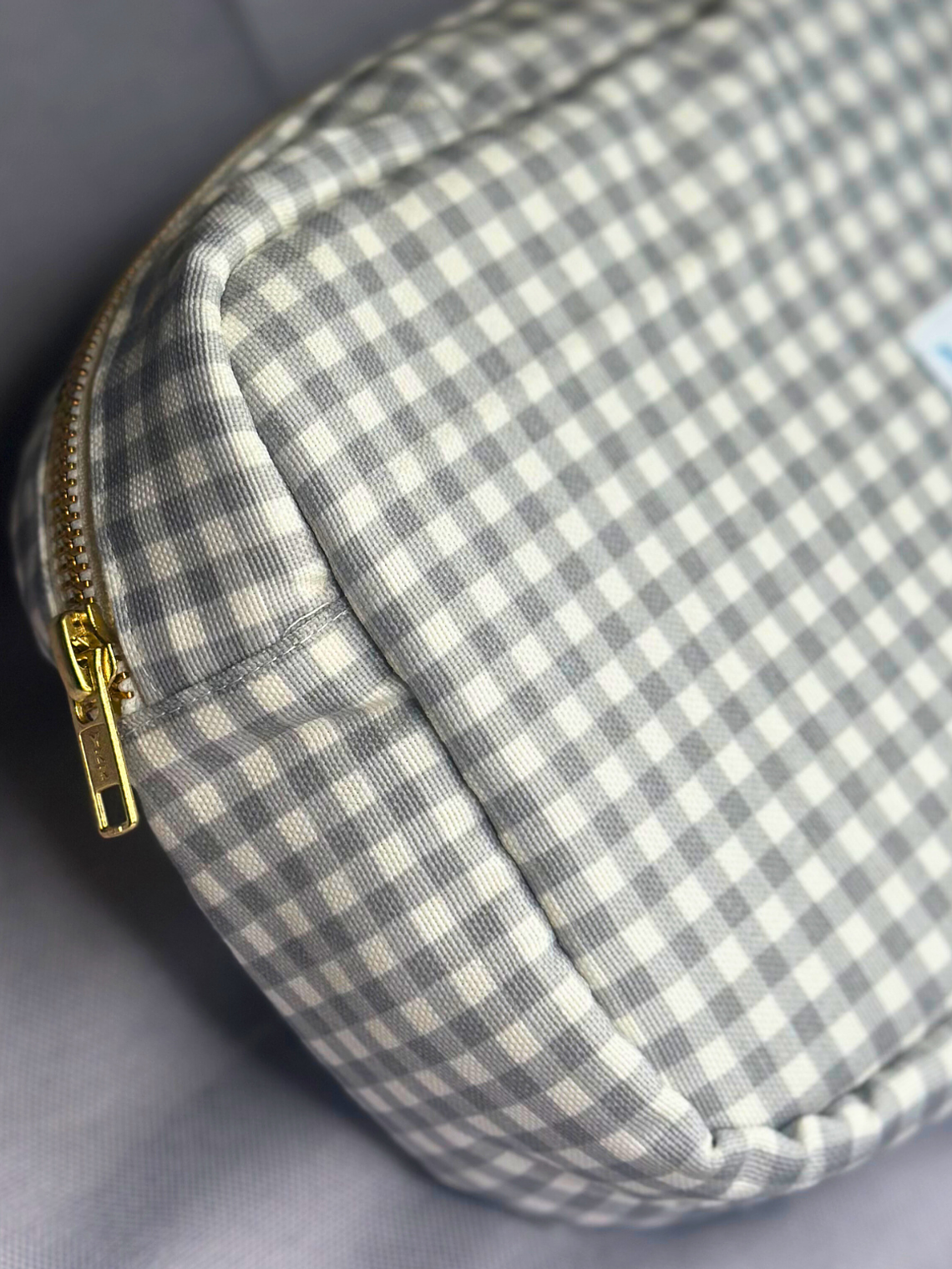 Neceser Impermeable Vichy Gris Cuadros Chicos  2