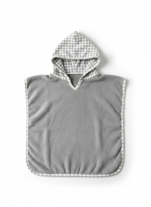 Toalla Poncho Vichy Gris