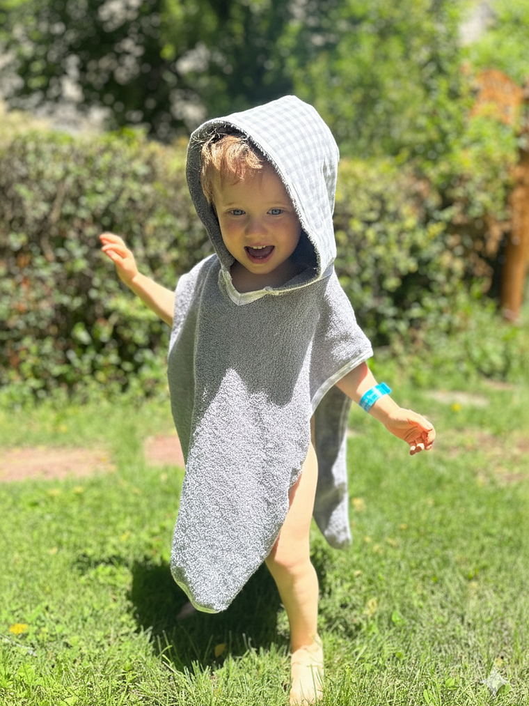 Toalla Poncho Vichy Gris 3