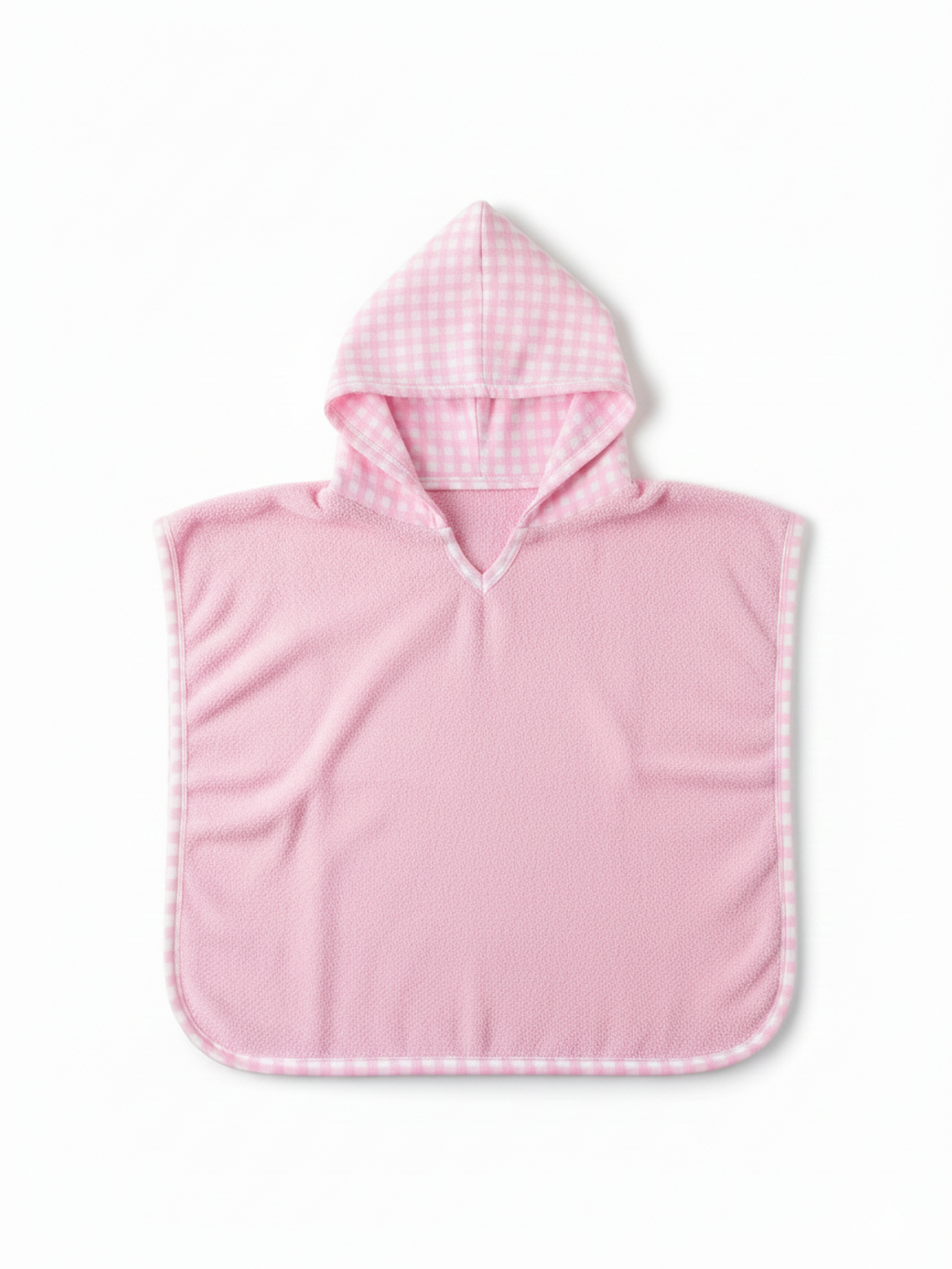 Poncho Toalla Vichy Rosado 1