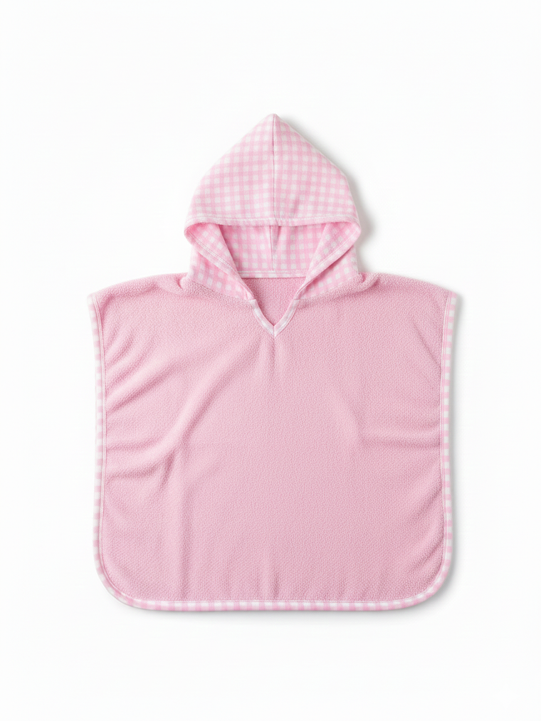 Poncho Toalla Vichy Rosado 1