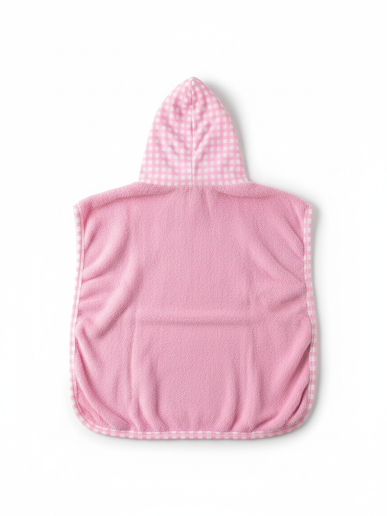 Poncho Toalla Vichy Rosado 2