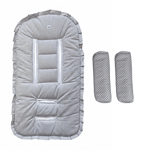 Pack Protector de coche + Tirantes Vichy Gris