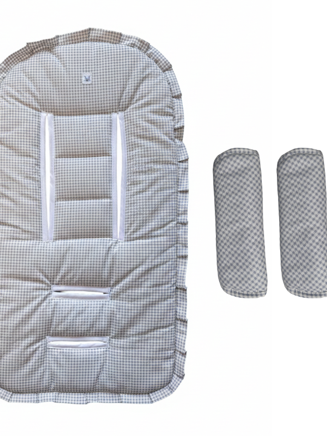 Pack Protector de coche + Tirantes Vichy Gris 1