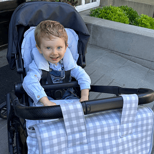 Pack Protector de coche + Tirantes Vichy Gris