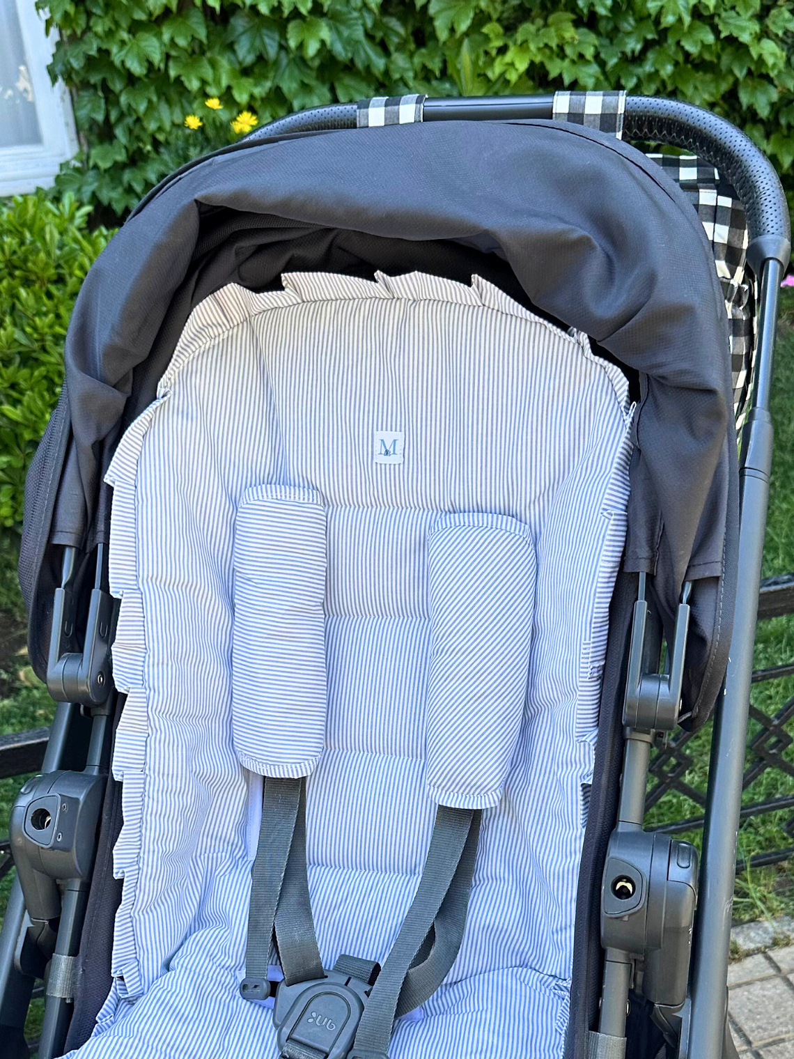 Pack Protector de Coche + Tirantes Lineas Azules 2