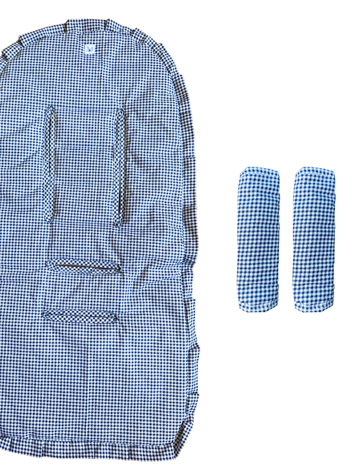 Pack Protector de Coche + Tirantes Vichy Azul 1