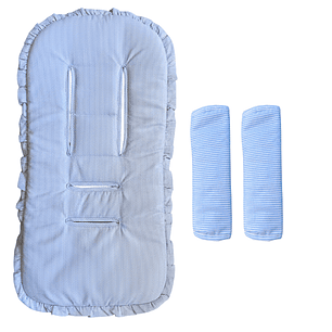 Pack Protector de Coche + Tirantes Líneas Celeste
