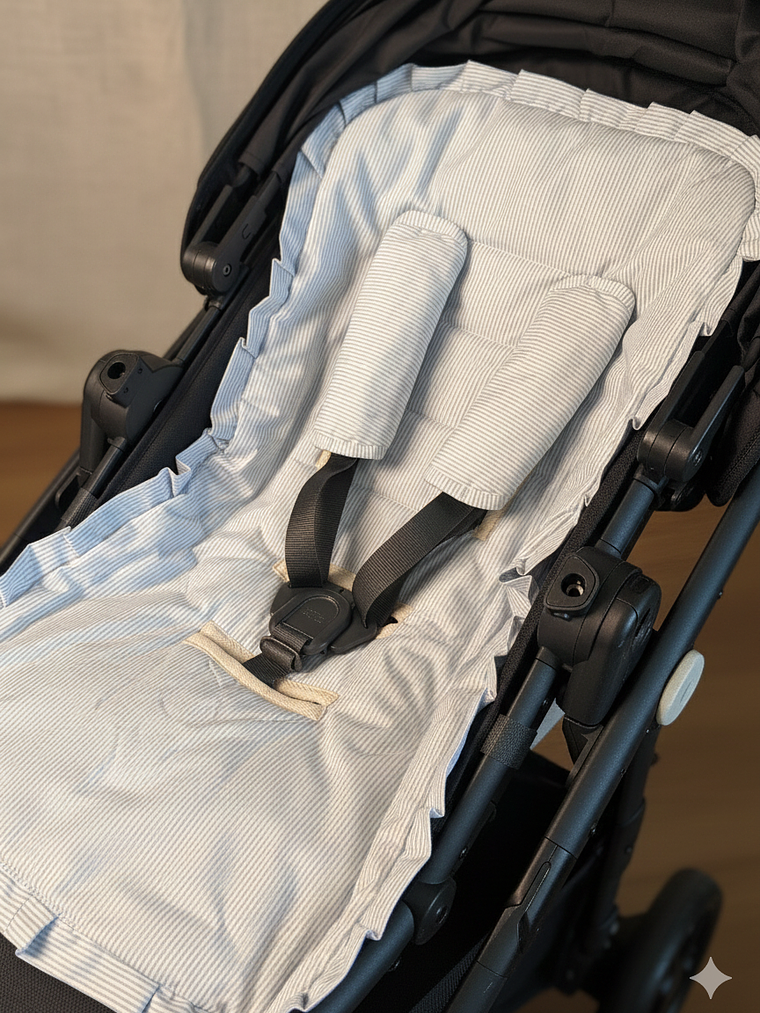 Pack Protector de Coche + Tirantes Líneas Celeste 2