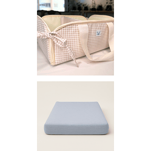 Pack Protector de Mudador + Organizador Vichy Beige