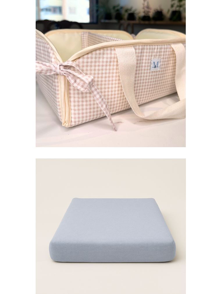 Pack Protector de Mudador + Organizador Vichy Beige 1