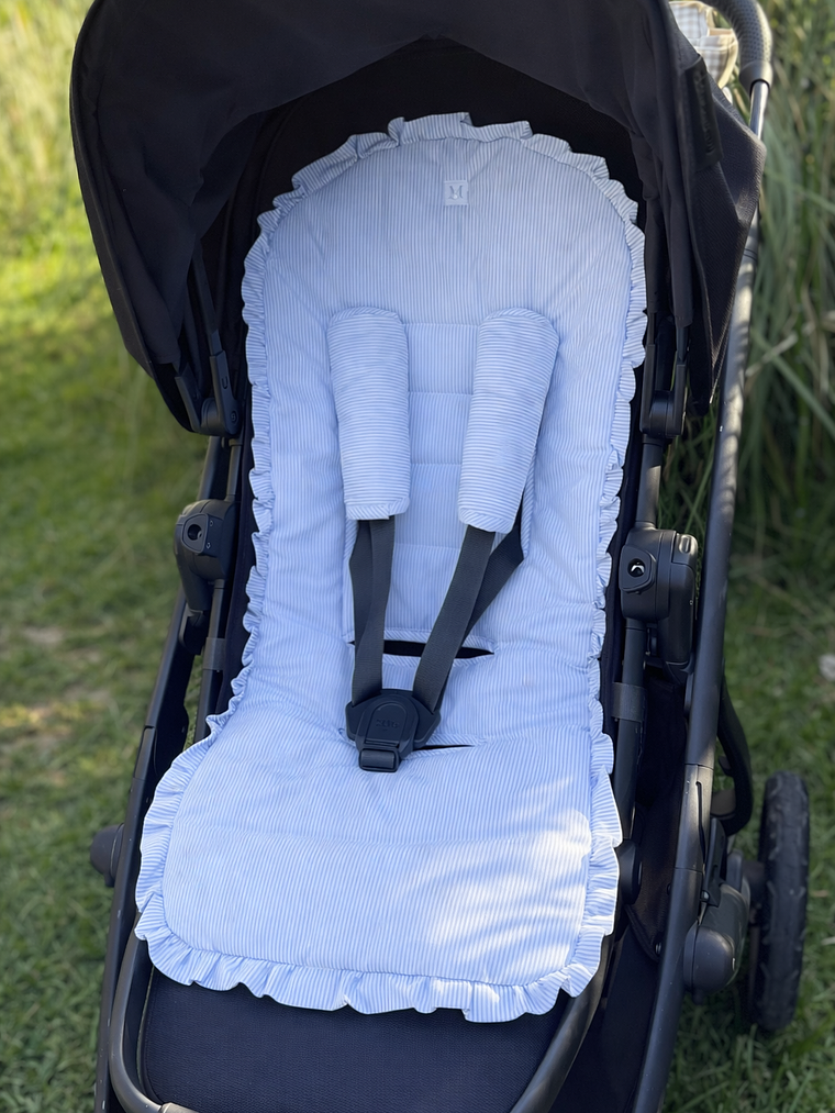 Pack Protector de Coche + Tirantes Líneas Celeste 2