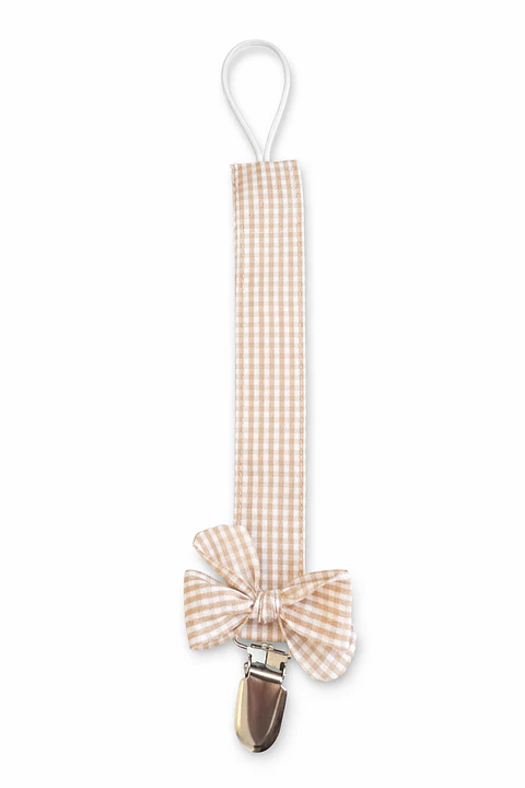 Porta Chupete Vichy Beige Cintita 