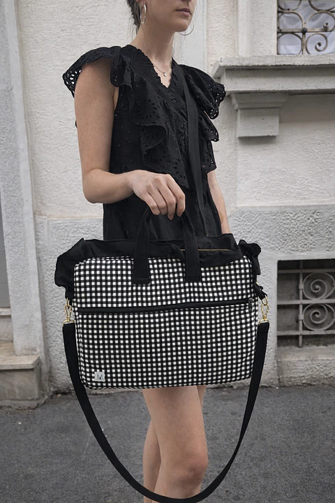 Bolso Computador Vichy Negro
