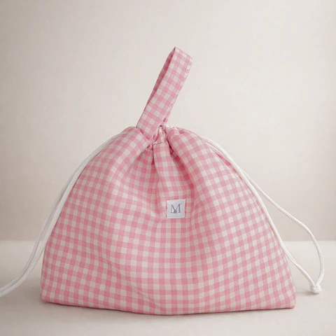 Pack Mochila Vichy Rosada + Bolsa Multiuso