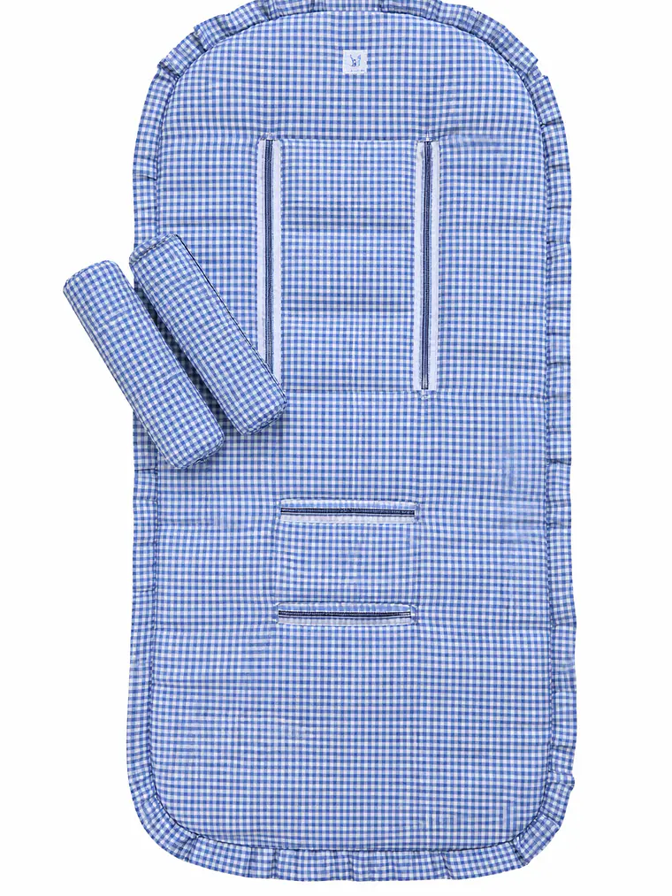 Protector Acolchado + Cubre Tirantes Vichy Azul 1