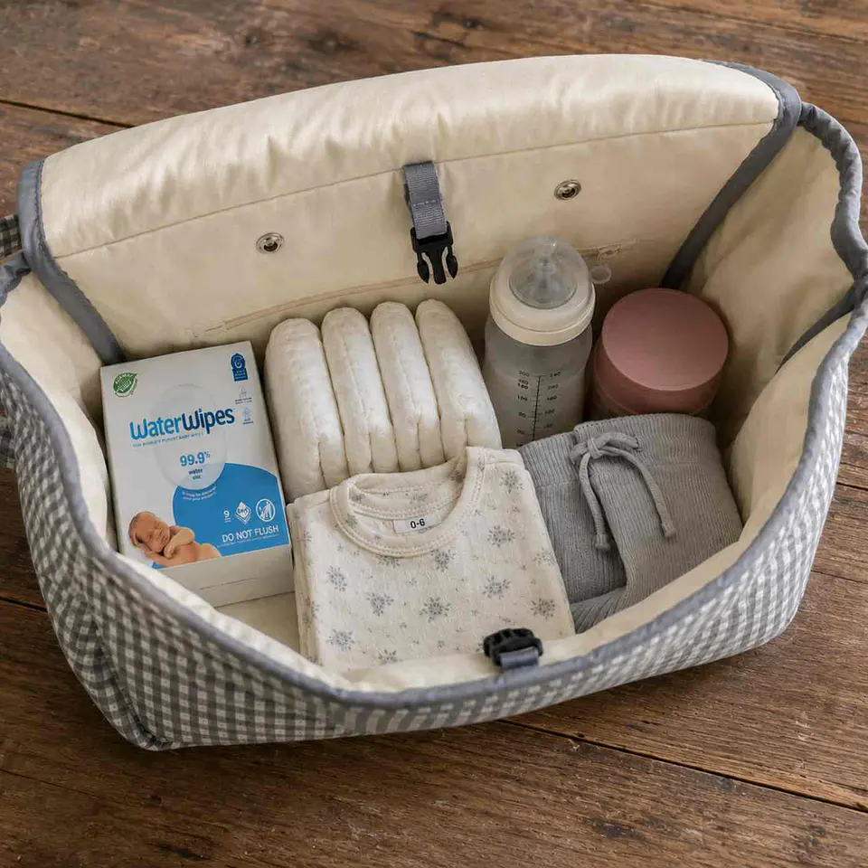 Bolso Coche Vichy Beige 4