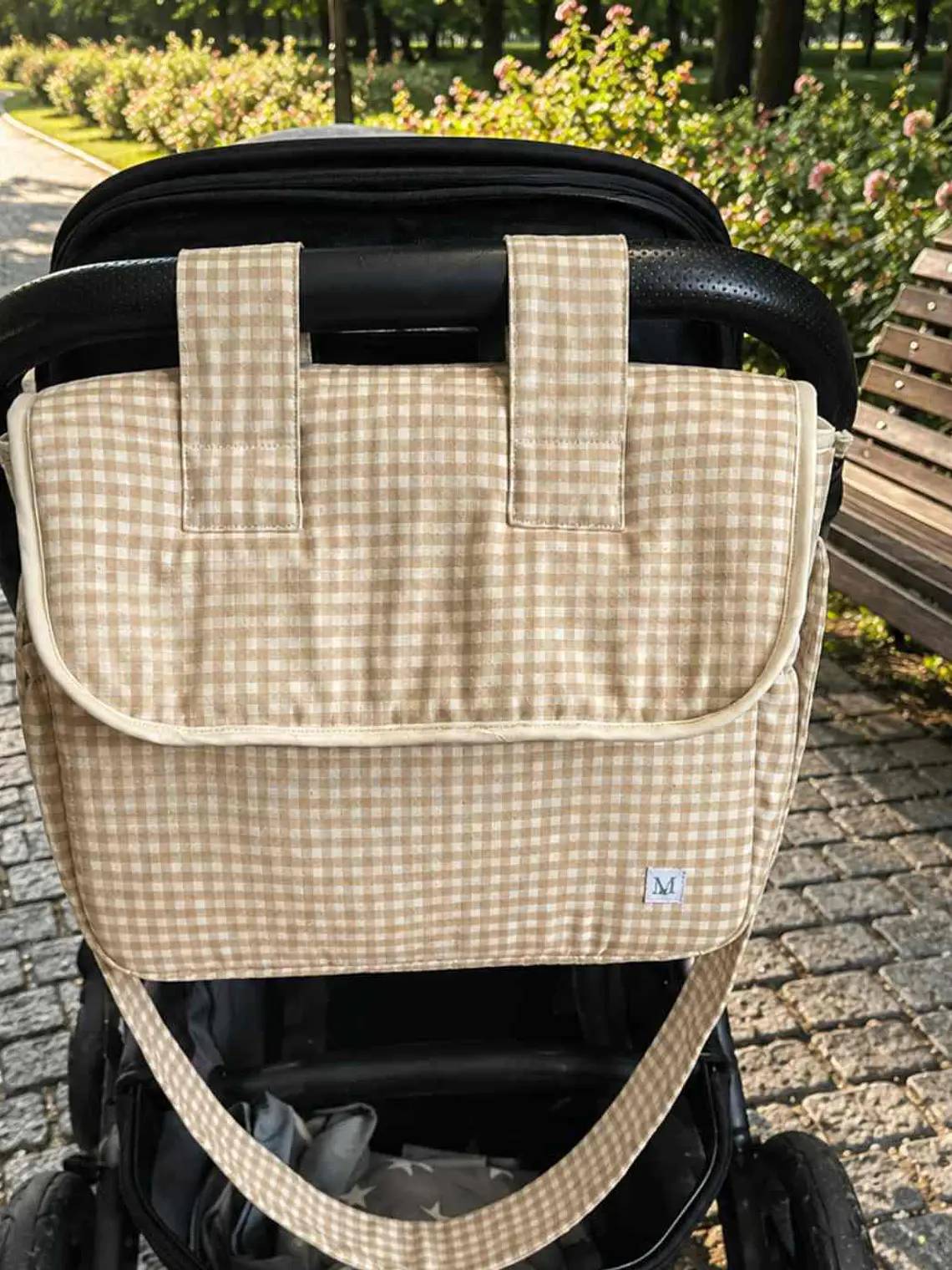 Bolso Coche Vichy Beige 2