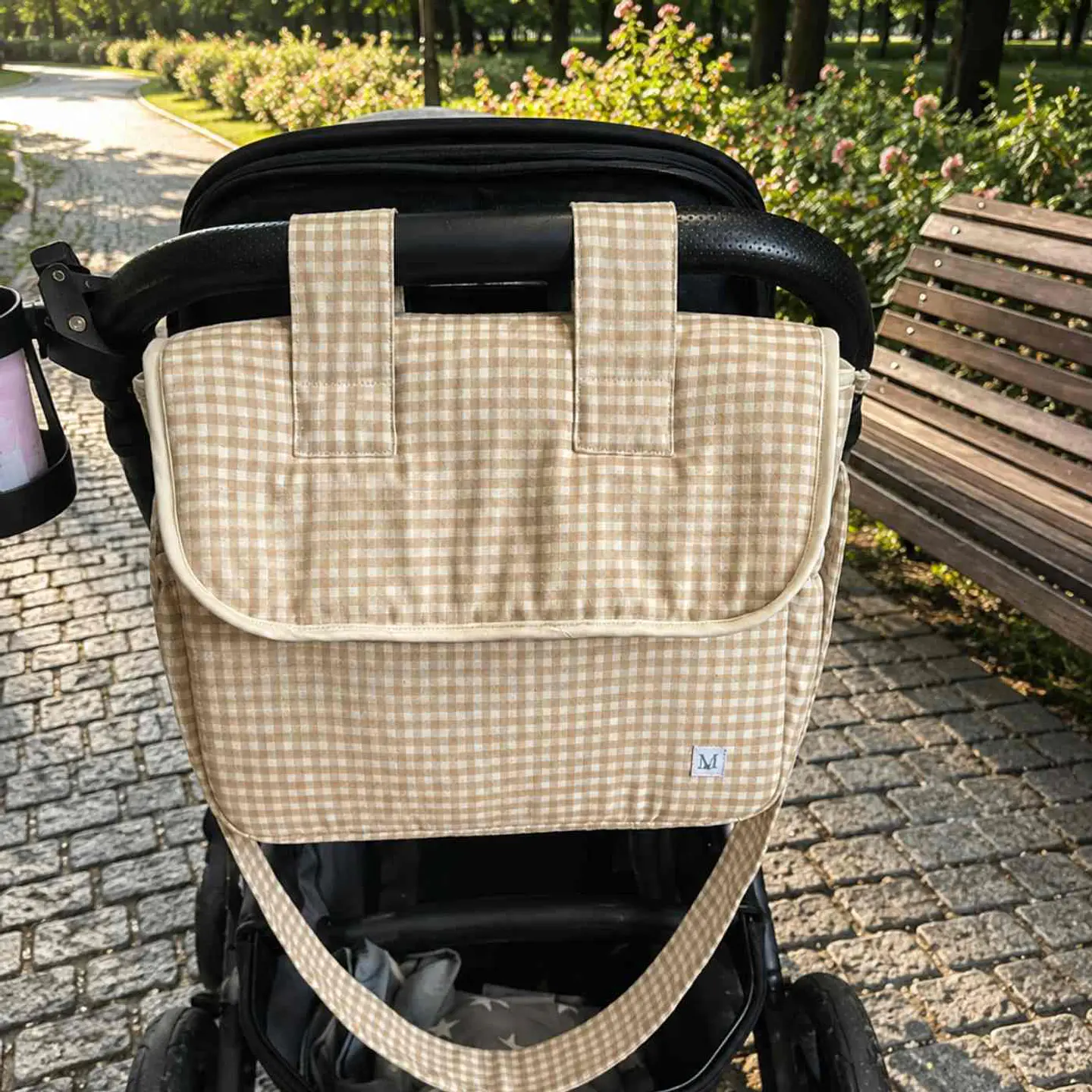 Bolso Coche Vichy Beige 3
