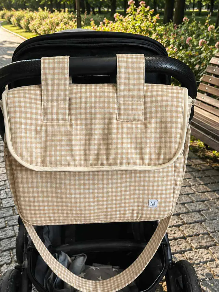 Bolso Coche Vichy Beige 2