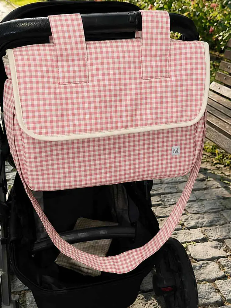 Bolso Coche Vichy Rosado 2