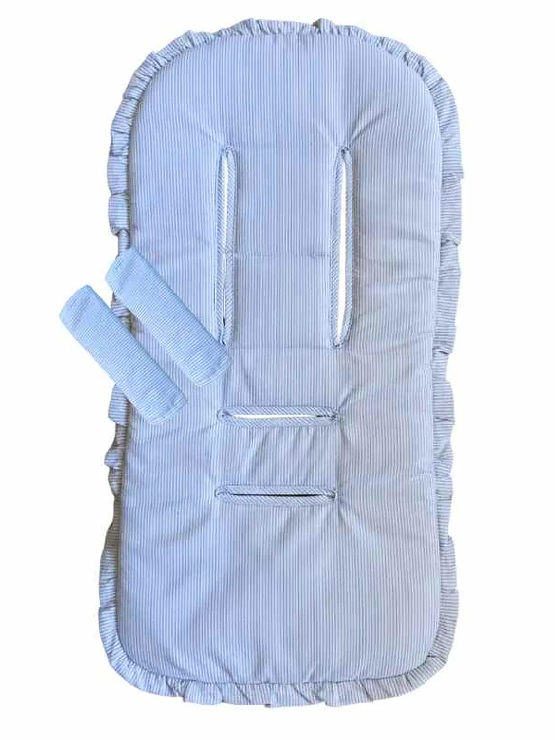Protector Acolchado + Cubre Tirantes Líneas Celeste 1