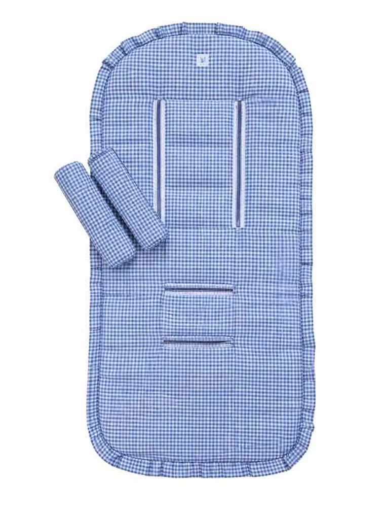 Protector Acolchado + Cubre Tirantes Vichy Azul 1