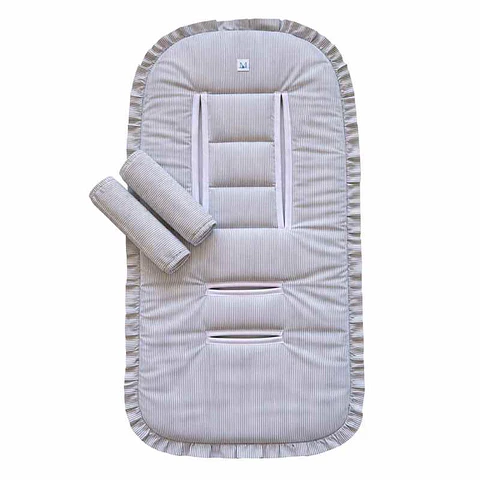 Protector Acolchado + Cubre Tirantes Líneas Azules