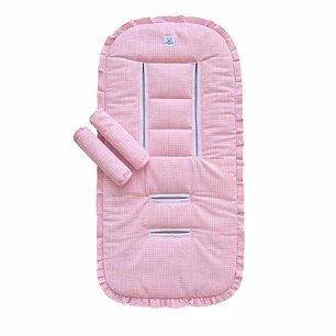 Protector Acolchado + Cubre Tirantes Vichy Rosado