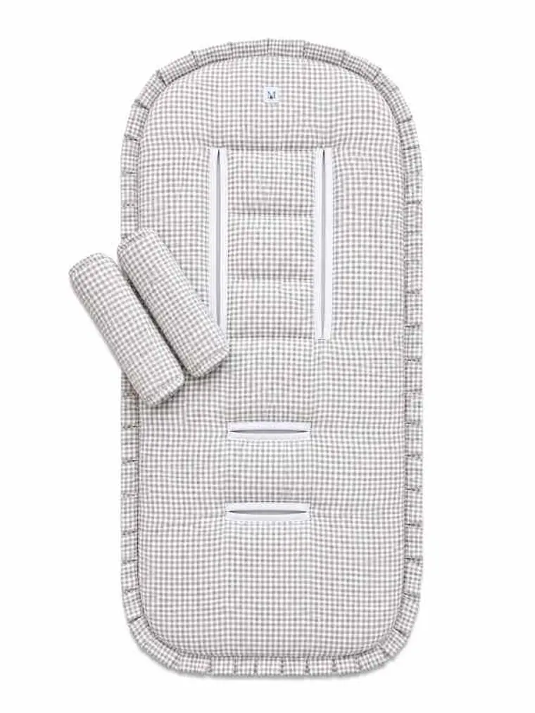Protector Acolchado + Cubre Tirantes Vichy Gris 1