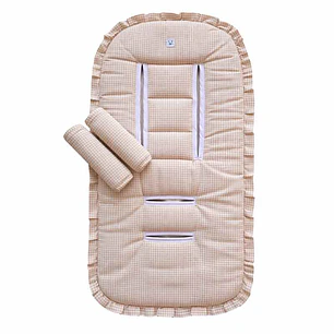 Protector Acolchado + Cubre Tirantes Vichy Beige