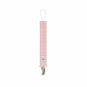Porta Chupete Vichy Rosado