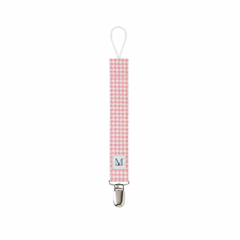 Porta Chupete Vichy Rosado