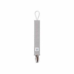 Porta Chupete Vichy Gris