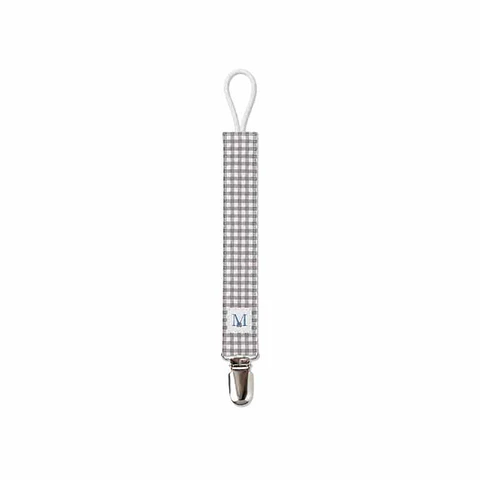 Porta Chupete Vichy Gris
