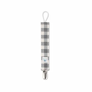 Porta Chupete Vichy Gris Cuadros Grandes Impermeable