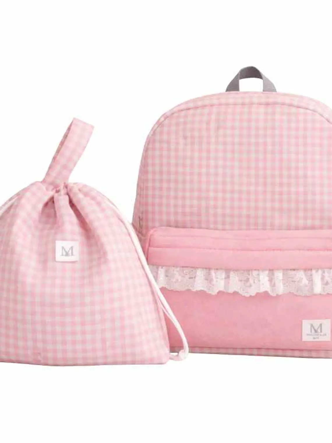 Pack Mochila Vichy Rosada + Bolsa Multiuso 1