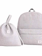 Pack Mochila Vichy Gris + Bolsa Multiuso - Miniatura 1