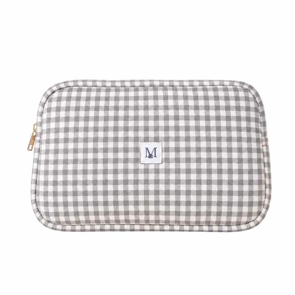 Neceser Impermeable Vichy Gris Cuadros Chicos  1