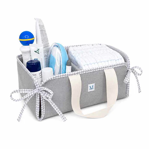 Organizador Mudador Gris Cinta Vichy 