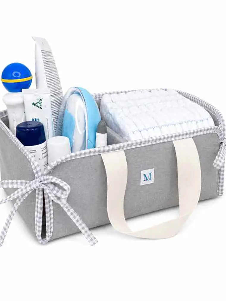 Organizador Mudador Gris Cinta Vichy  1