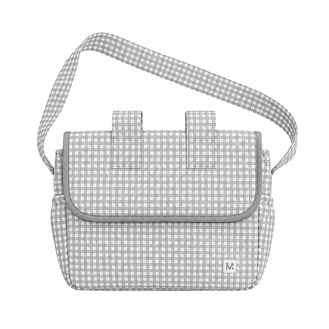 Bolso Coche Vichy Gris Cuadros Chicos